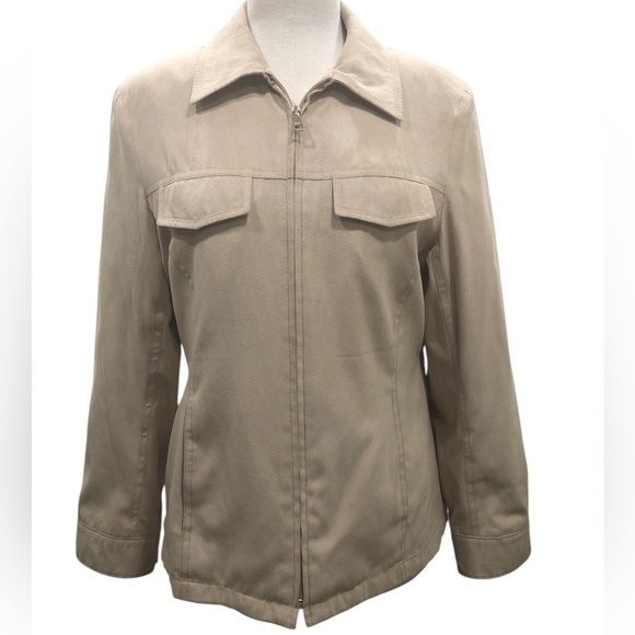 ESPRIT Tan Zip Front Jacket Size: Large - Picture 1 of 9